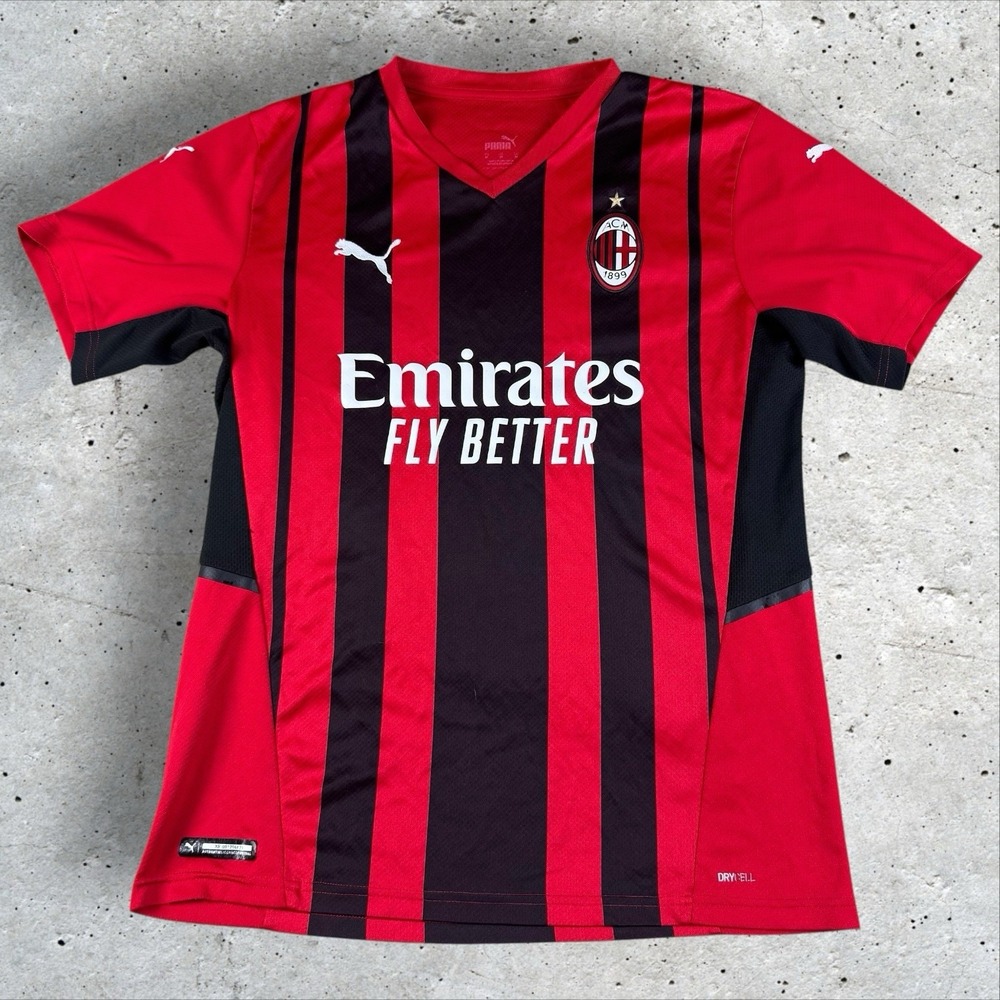 AC Milan Authentic Soccer Home Jersey Red Black‎ Men's Medium (Puma 2021-2022)